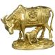 ShalinIndia Animal Ornaments Home Dekoration Mutter und Kind Skulptur Heilige Kuh Messing Metall Kunst Geschenke 6. 12,7 cm 3,2 kg