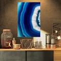 Art-design designart Blau Achat Kristall Abstrakt Digital Kunstdruck auf Leinwand, 40,6 x 81,3 cm Blau