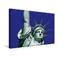 Calvendo Premium Textil-Leinwand 45 cm x 30 cm Quer, Freiheitsstatue | Wandbild, Bild auf Keilrahmen, Fertigbild auf Echter Leinwand, Leinwanddruck: New York Wie im Comic Orte Orte