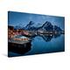 Calvendo Premium Textil-Leinwand 75 cm x 50 cm Quer, Svolvà¦r auf den Lofoten | Wandbild, Bild auf Keilrahmen, Fertigbild auf Echter Leinwand, Leinwanddruck Natur Natur