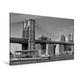 Calvendo Premium Textil-Leinwand 120 cm x 80 cm Quer, Brooklyn Bridge Monochrom | Wandbild, Bild auf Keilrahmen, Fertigbild auf Echter Leinwand, Leinwanddruck: Manhattan Skyline Orte Orte