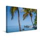Calvendo Premium Textil-Leinwand 45 cm x 30 cm Quer, Florida Keys Palmen & Meerblick | Wandbild, Bild auf Keilrahmen, Fertigbild auf Echter Leinwand, Leinwanddruck: Traumhafter Ort Orte Orte