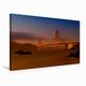 Calvendo Premium Textil-Leinwand 75 cm x 50 cm Quer GOLDEN Gate Bridge San Francisco Bay | Wandbild, Bild auf Keilrahmen, Fertigbild auf Echter Leinwand. Beach zum Sonnenuntergang Orte Orte