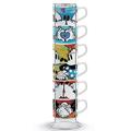 Disney Walt pwm02i/6 x l Set Tassen CAFFE, Typ Sweet Love und metalrack, Porzellan, mehrfarbig, 7 -