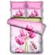 DecoKing Premium 01080 Bettwäsche 135x200 cm mit 1 Kissenbezug 80x80 amarant 3D Microfaser Bettbezug Bettwäschegarnitur Blumen Blumenmuster rosa pink Sandy