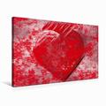 Calvendo Premium Textil-Leinwand 75 cm x 50 cm Quer Herz rot | Wandbild, Bild auf Keilrahmen, Fertigbild auf Echter Leinwand, Leinwanddruck Kunst Kunst