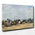 BIG Box Art Canvas Print 20 x 14 Inch (50 x 35 cm) Eugene Boudin Beach of Trouville - Canvas Wall Art Picture Ready to Hang