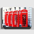 BIG Box Art Canvas Print 30 x 20 Inch (76 x 50 cm) Red London Telephone Box (1) - Canvas Wall Art Picture Ready to Hang