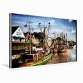 Calvendo Premium Textil-Leinwand 75 cm x 50 cm Quer der alte Hafen Greetsiel | Wandbild, Bild auf Keilrahmen, Fertigbild auf Echter Leinwand, Leinwanddruck: - der alte Hafen Greetsiel Natur Natur