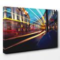 Big Box Art Canvas Print 30 x 20 Inch (76 x 50 cm) Blurred Lights Street London - Canvas Wall Art Picture Ready to Hang