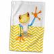 3dRose Bild von Liebenswürdig, Frosch Waving auf Gelb Chevron Streifen Handtuch, weiß, 15 x 22