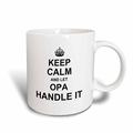 3dRose Keep Calm and Let Opa Griff ES. Fun Funny Opa Großvater Geschenk Tasse, Keramik, weiß, 11,43 x 8,45 x 12,7 cm