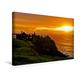 Calvendo Premium Textil-Leinwand 45 cm x 30 cm Quer, Sehnsucht Irland - Dunluce Castle im County Antrim bei Sonnenuntergang | Wandbild, Bild auf Keilrahmen. Sehnsucht Irland - Éire Orte Orte