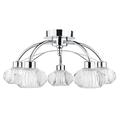 Lighting Collection Deckenleuchte, 5-flammig, geriffelt, G9, 33 W, Chrom/Transparent