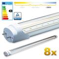 LEDVero 8x SMD LED Röhre 90 cm mit TÜV-Zertifizierung in kaltweiss - Leuchtstoffröhre T8 G13 Tube transparente Abdeckung - 14 W, 1400lm- montagefertig