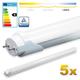 LEDVero 5x SMD LED Röhre 60 cm mit TÜV-Zertifizierung in kaltweiß - Leuchtstoffröhre T8 G13 Tube milchige Abdeckung - 8W, 800lm- montagefertig