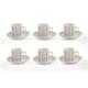 Galileo Casa Righine Set 6 Kaffeetassen, Porzellan, Rosa/Weiß, 12 Einheiten