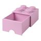 LEGO 4005 Brick 4 Knöpfe, 1 Schublade, stapelbar Aufbewahrungsbox, 4,7 l, Light Pink, Plastik, Legion Purple, 25 x 25 x 18 cm