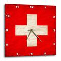 3dRose Wanduhr, Design Schweizer Flagge, modernes Design, 33 x 33 cm (DPP_255829_2)