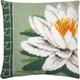 Vervaco PN-0156009 Kreuzstichkissen weiße Lotus Blume Kreuzstickpackung vorgedruckt, Stramin, Weiß, 40 x 0, 30 cm