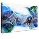 LANA KK Luxus Ausführung –"Mystique Zoll Abstraktes Design auf 4 cm Echtholz-Keilrahmen, Blau, 60 x 40 x 4 cm