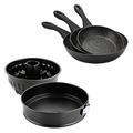 Renberg pk516 Set lánzate Pfannen-Set, 3 + 2 Formen Backofen, Aluminium, schwarz, 24 x 29 x 46 cm