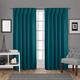 Exclusive Home Satin Zurück in die Fenster Vorhang-Faltenband mit Blackout, Polyester, blaugrün, 52x108