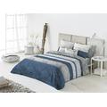 Casa Creativa Aranda Bettbezug mit dekorativem Kissenbezug 180x270x1 cm Blau und Beige