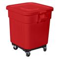 Plastic Kunststoff Huskee Bin Deckel und Rädern, Rot, 57 x 55 x 55 cm