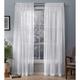 Exclusive Home Davos Puff mit Belgische, Leinen, Fenster Vorhang-Paar mit Angel-Tasche, Polyester, Polyester, Winter-Weiß, 96 x 54 x 0.2 cm