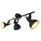 Briloner Leuchten Deckenleuchte, Deckenlampe mit 3 dreh-und schwenkbaren Spots im Retro/Vintage Design, Fassung: E14 max. 40 Watt, Metall, Schwarz-Gold, 55.4 x 10 x 18.1 cm