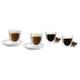 Vialli Design Amo Kaffee Set doppelwandiges Glas Hitzebeständigkeit Espresso und Cappuccino Kaffee Tassen mit Untertassen – Set von 6