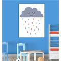 Inspired Walls Cloud Raining Face Kinderzimmer Schlafzimmer Jungen Mädchen Wall Decor Art Poster Print