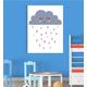 Inspired Walls Cloud Raining Face Kinderzimmer Schlafzimmer Jungen Mädchen Wall Decor Art Poster Print