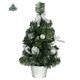 guirma Mini-Weihnachtsbaum, Schon Pronto, verziert mit Kugeln, Zapfen und Nastern, Silber, 30 cm