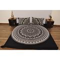 indischen schwarz weiß Urban Ombre Outfitters Wandteppich Mandala Überwurf Tagesdecke Gypsy, Boho Queen Doppelbett Doona & 2 Kissen Fall Set 100% Baumwolle 233,7 x 213,4 cm.