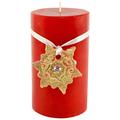 Magic Candle World Candles Lotus Stumpenkerze. Handbemalte Sterne mit Kristallen verziert. Winterkerze, Advent, Adventskranz, Weihnachts Deko.