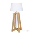 Tosel 64961 Tischleuchte 1 Licht, Holz, E27, 40 W, weiß, 25 x 49 cm