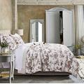 Greenland Home 2-teilig Classic Toile Quilt Set, Baumwoll-Mischgewebe, Taupe, Twin