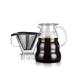 Bodum Melior Edelstahl Feinmaschige Dauerfilterkaffeemaschine 8 Tassen mit Tritan-Filterhalter, Glas, Transparent, 15 cm