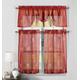 Duck River Textil Fruit Küche Fenster Vorhang Set, rot und Gold, 2 tiers-30 X 36 und 1 valance-60 X 18