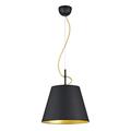 Trio Leuchten Andreus 307500179 Pendelleuchte, Stoffschirm, Schwarz Matt/Gold