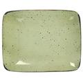 H&H Mimosa Set, Stoneware rechteckige Teller 29 X 23 Cm grün