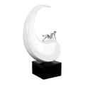 World Art TW60339 Harz-Skulptur Traum vom Frieden Moderne Harz Skulptur Statue mit Marmor Basis, Harz, 43x26x13 Cm