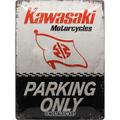 Nostalgic-Art 23260 - Kawasaki - Parking Only , Retro Blechschild , Vintage-Schild , Wand-Dekoration , Metall , 30x40 cm