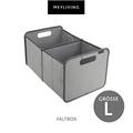 Faltbox L Grau / Uni 50x32x27,5cm belastbar, 2 Fächer, verstärkte Handgriffe Polyester schmutzabweisend, 30 kg Tragkraft