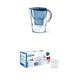 Brita Wasserfilter Marella XL, inkl. 1 Maxtra+ Filterkartusche blau + Filterkartuschen Maxtra+ 6er Pack weiß