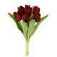 Real-Touch Tulpenbund mit 7 Blüten, 35 cm, Frühjahrsdeko, Frühlingsdeko, Osterdeko, Kunstblumen, Künstliche Blumen, Rot