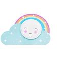 Elobra Wolke Regenbogen Smile Starlight-Effekt LED Deckenleuchte für Kinder, Holz, 14 W, Pastell