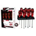 FERROTECH Set 7 Schrauben Griff Bimaterial ERGONOMICO (PH1,PH2,3x75/4x100/5.5x150/6.5x150/8x150), Rot Schwarz, 0